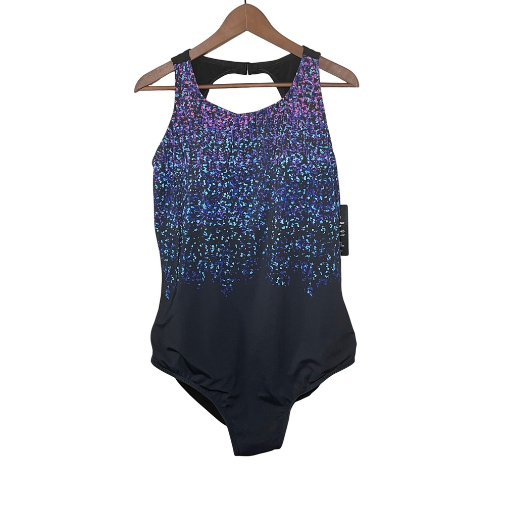 Swim365 Swimsuits For All Womens Plus Size 20 One Piece Confetti Keyhole 08641